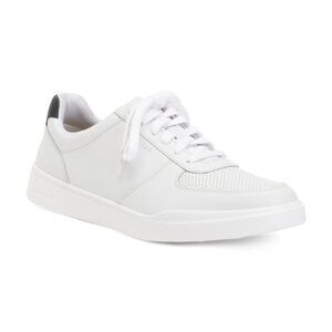 COLE HAAN Men's Leather Grand Plus Pureshot Court Sneakers White